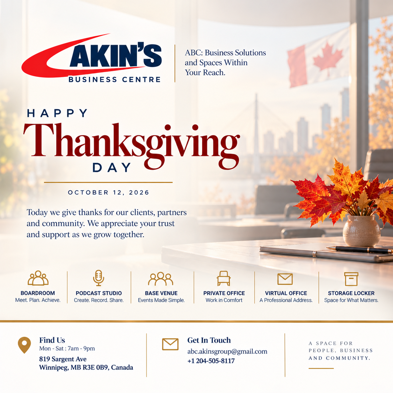 Happy Canadian Thanksgiving Day - Akin's Biz